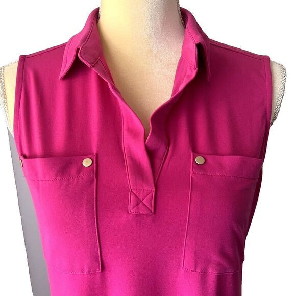 JONES NEW YORK SIGNATURE Women's Blouse Size S Pink Sleeveless Pockets Stretch‎ - Picture 13 of 13